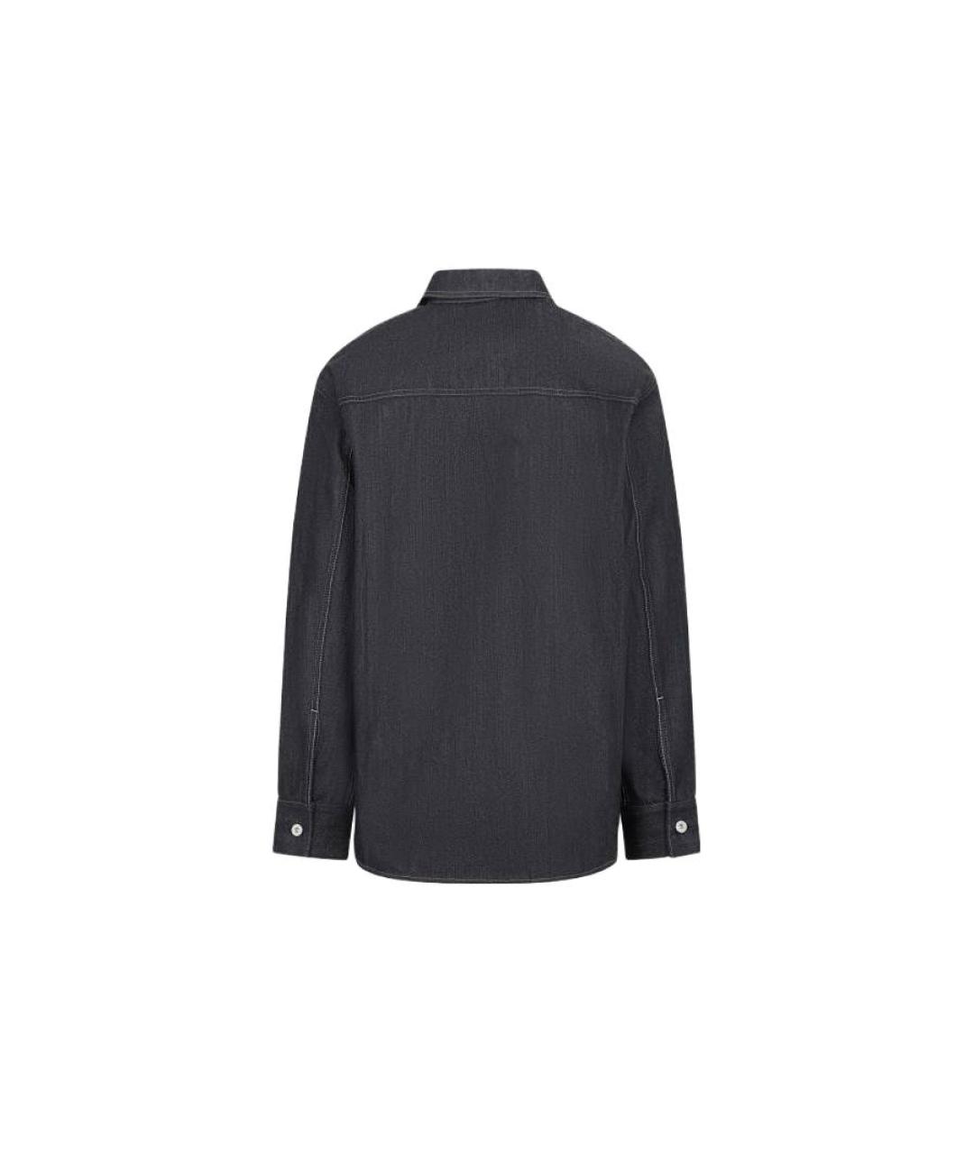 JIL SANDER Черная хлопковая кэжуал рубашка, фото 2