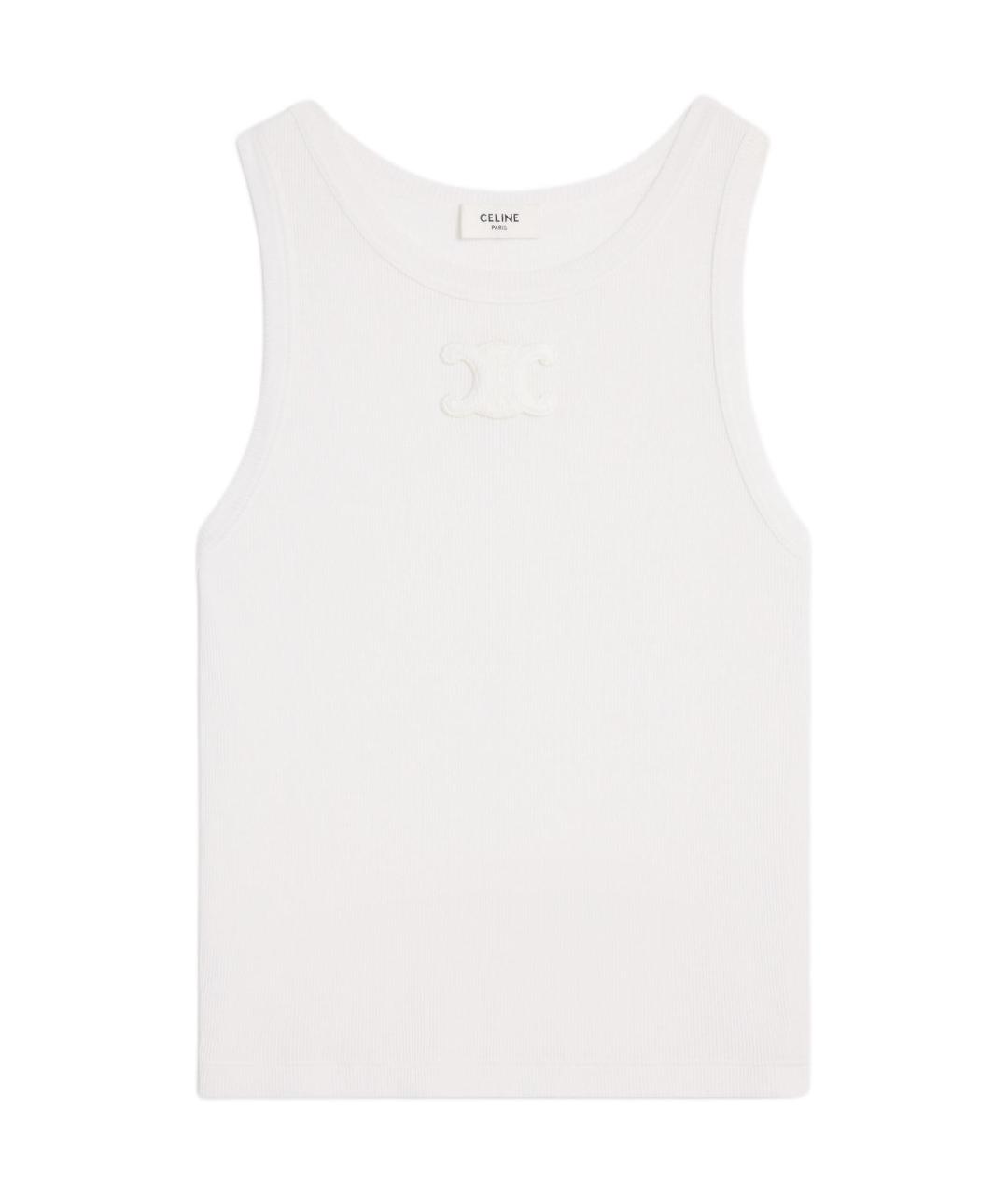 CELINE Белая хлопковая майка, фото 1