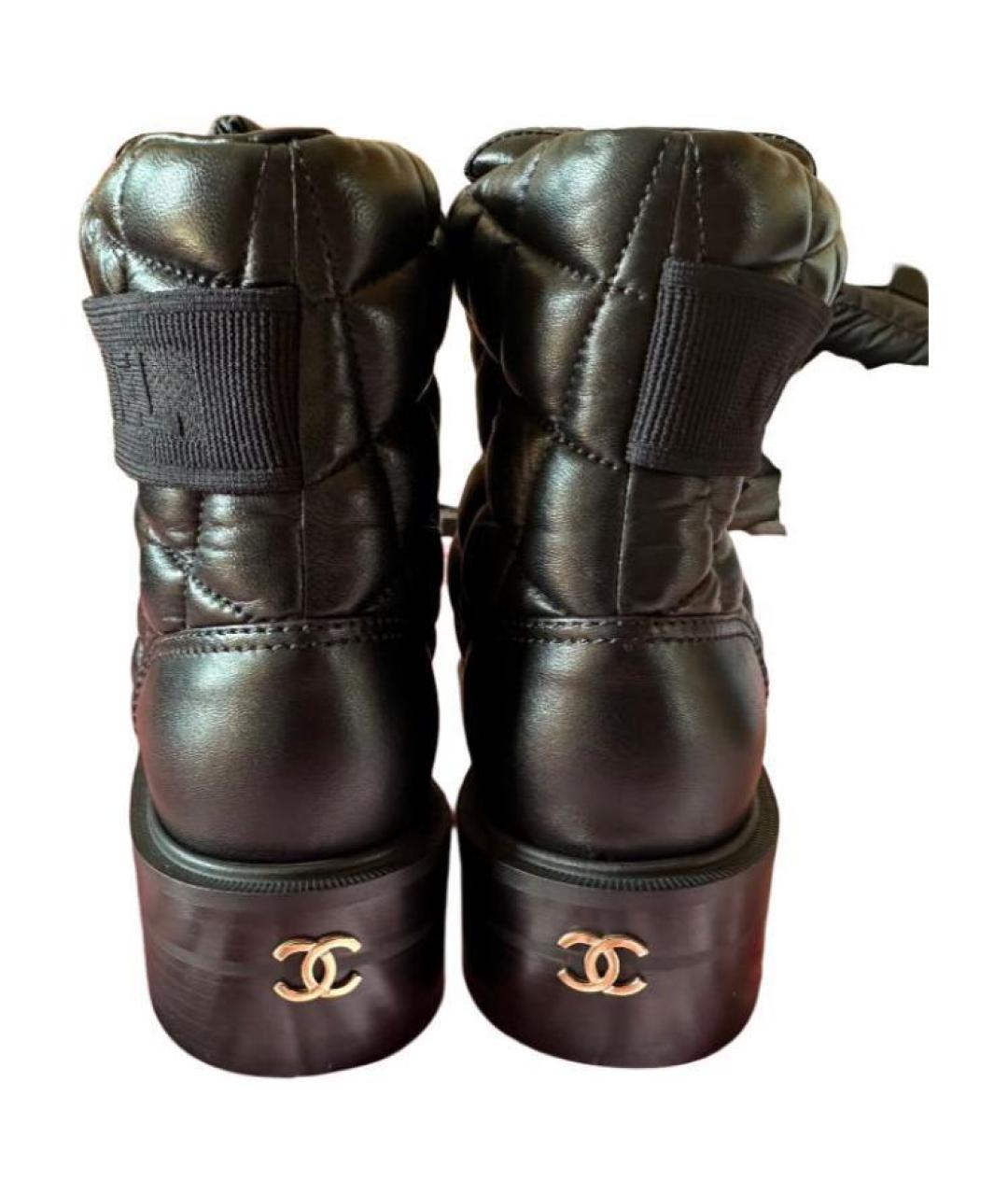 CHANEL Черные кожаные сапоги, фото 4