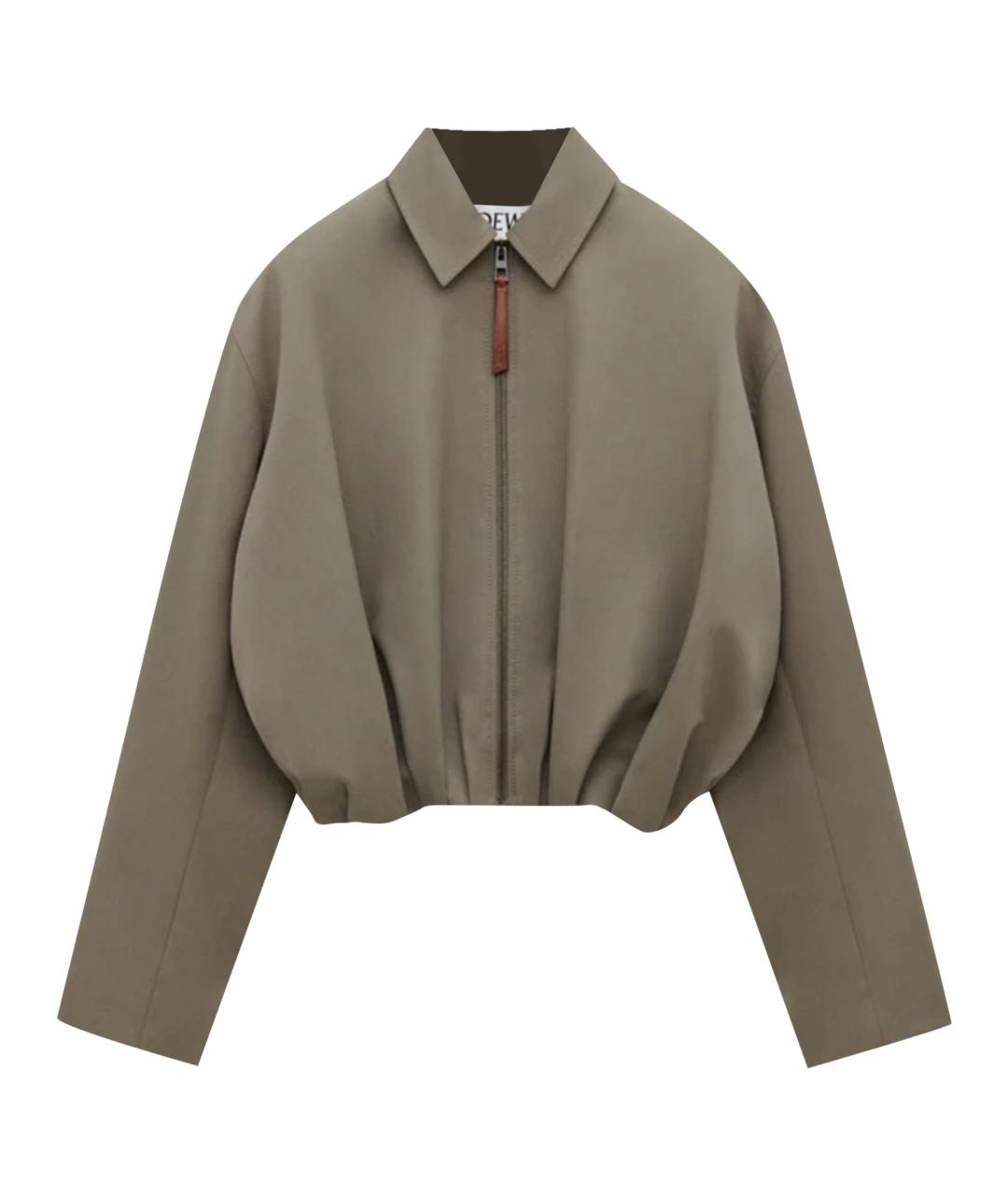LOEWE Хаки хлопковая куртка, фото 1