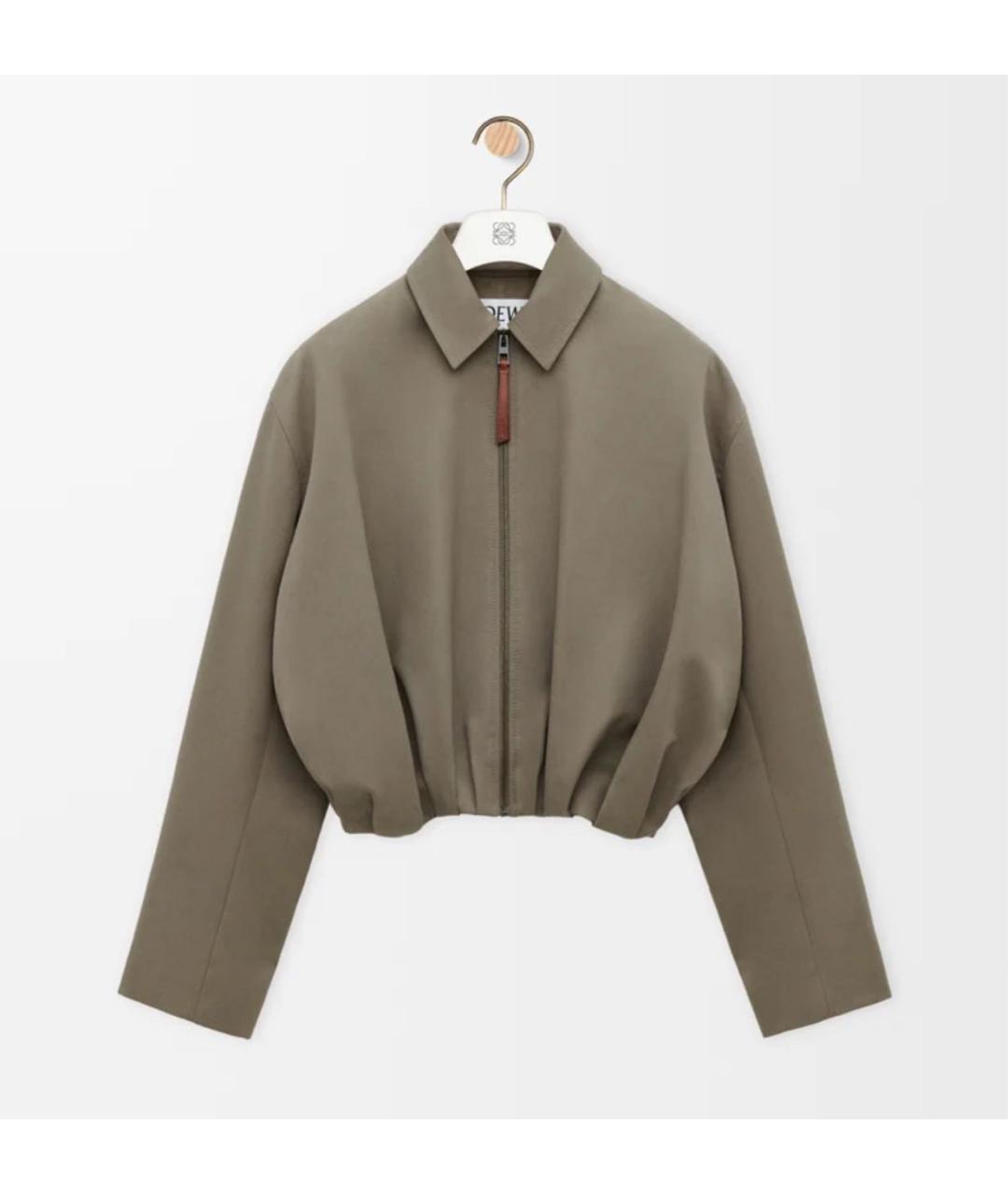 LOEWE Хаки хлопковая куртка, фото 5