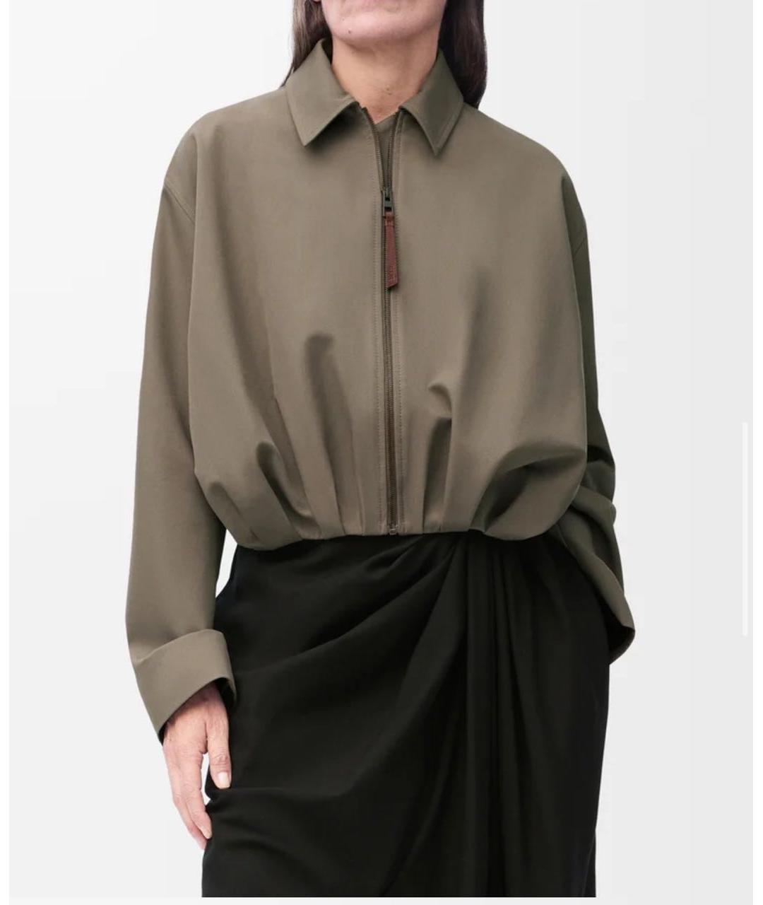 LOEWE Хаки хлопковая куртка, фото 4