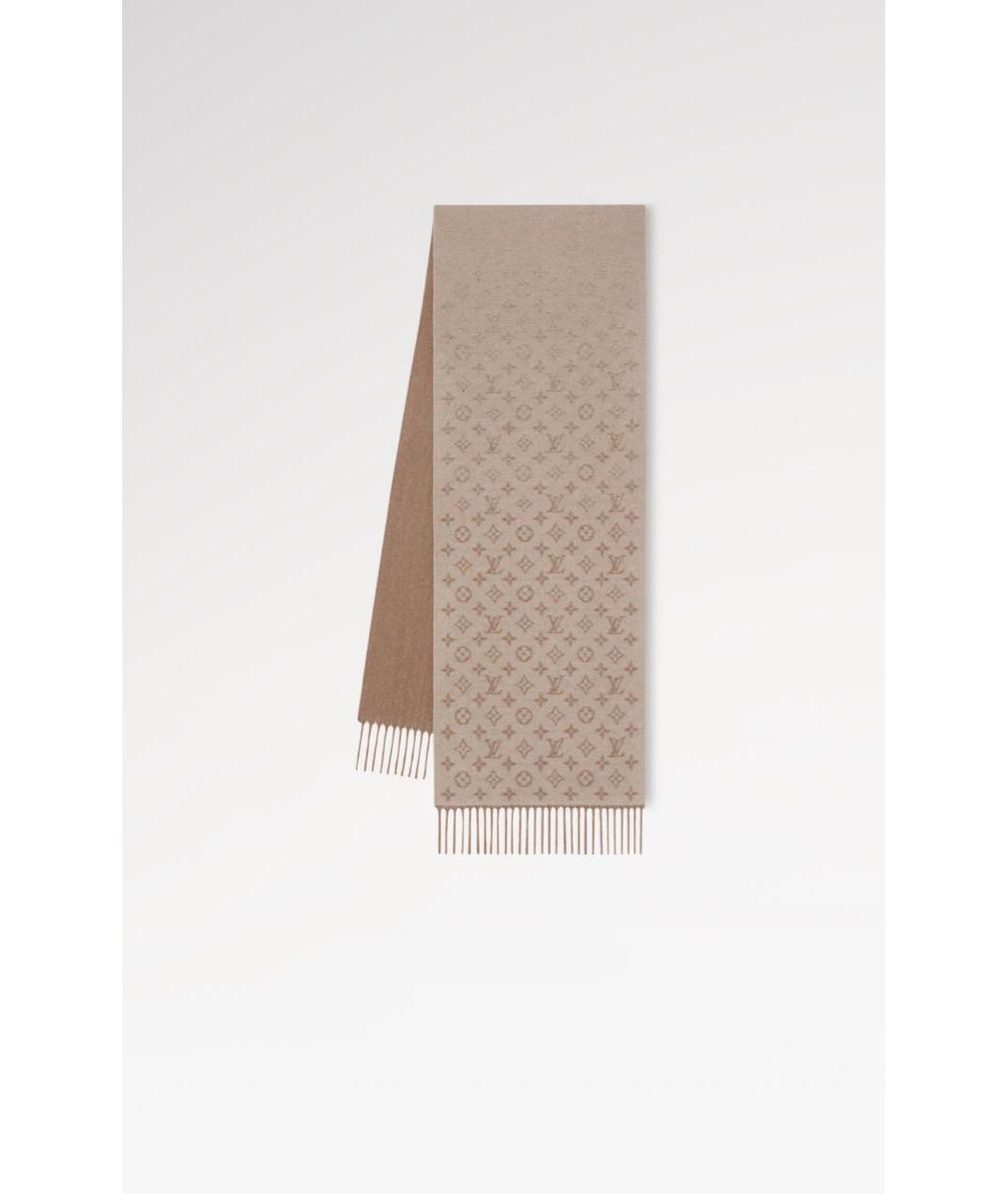 LOUIS VUITTON Бежевый кашемировый шарф, фото 6