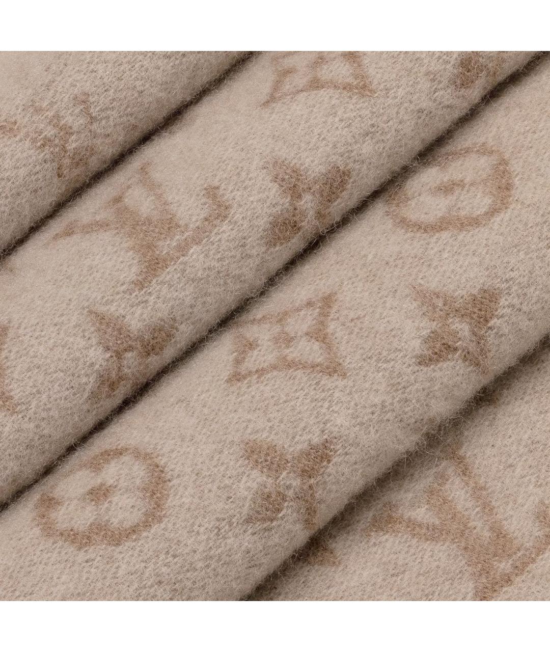 LOUIS VUITTON Бежевый кашемировый шарф, фото 3