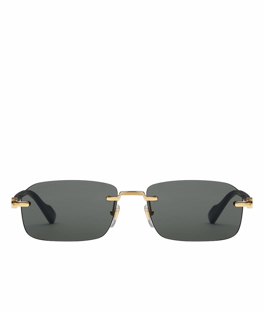 GUCCI Черные металлические солнцезащитные очки, фото 1