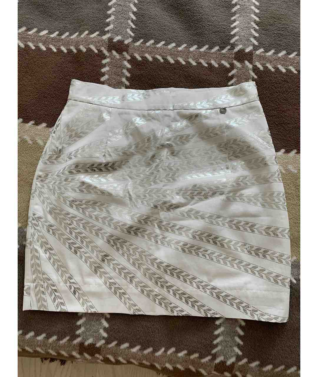 ALEXANDER TEREKHOV Серебряная шелковая юбка мини, фото 4