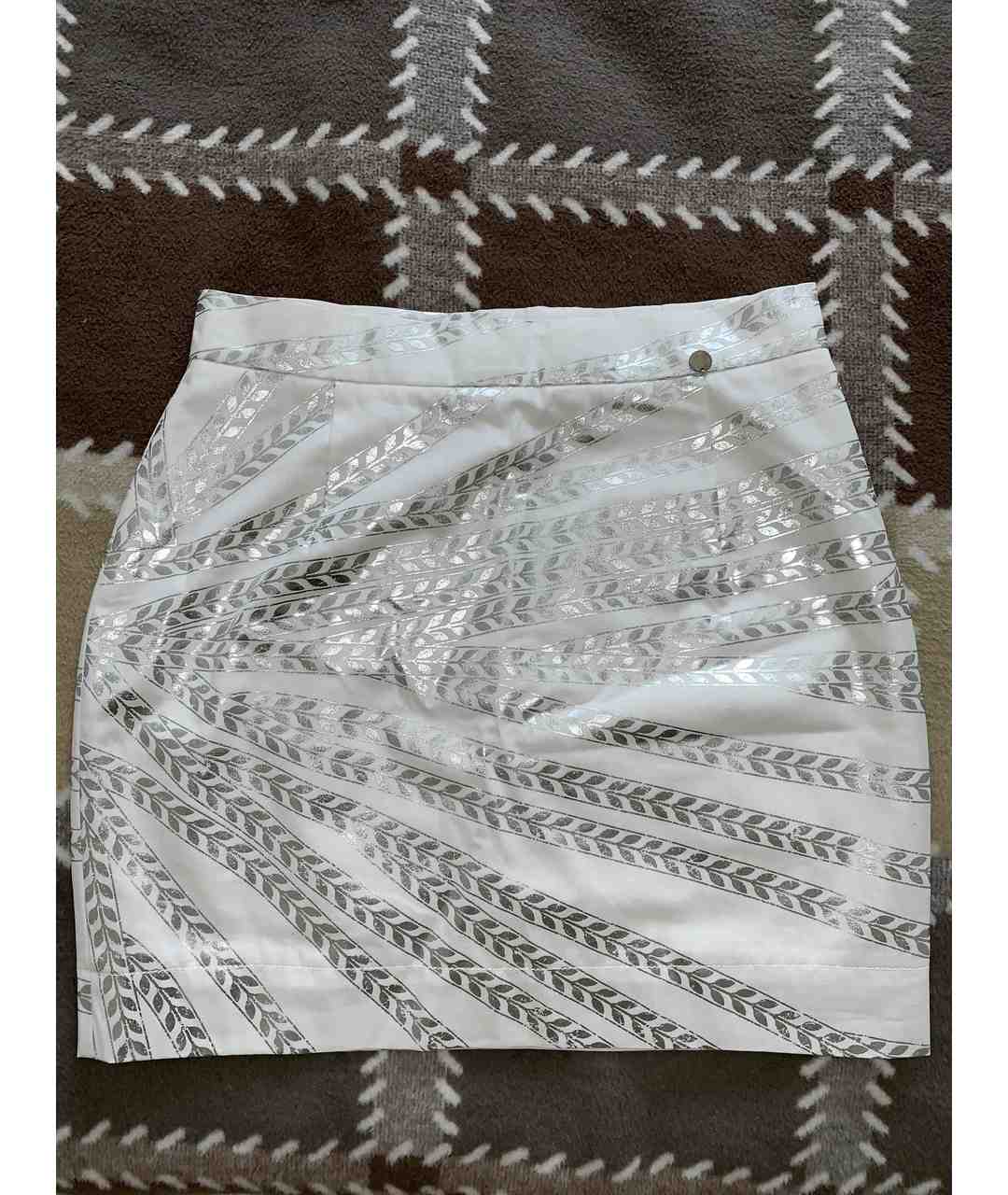 ALEXANDER TEREKHOV Серебряная шелковая юбка мини, фото 5