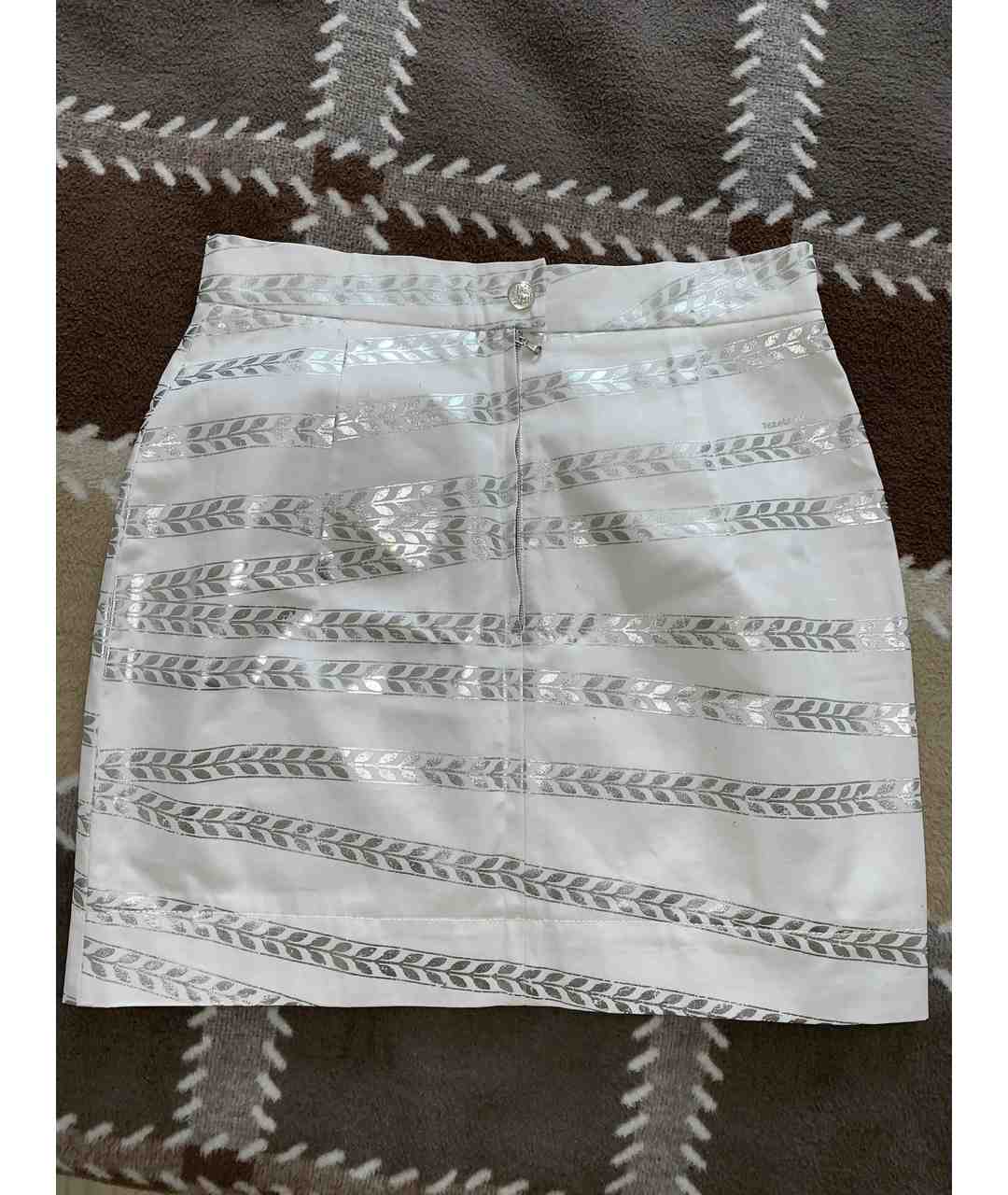 ALEXANDER TEREKHOV Серебряная шелковая юбка мини, фото 2