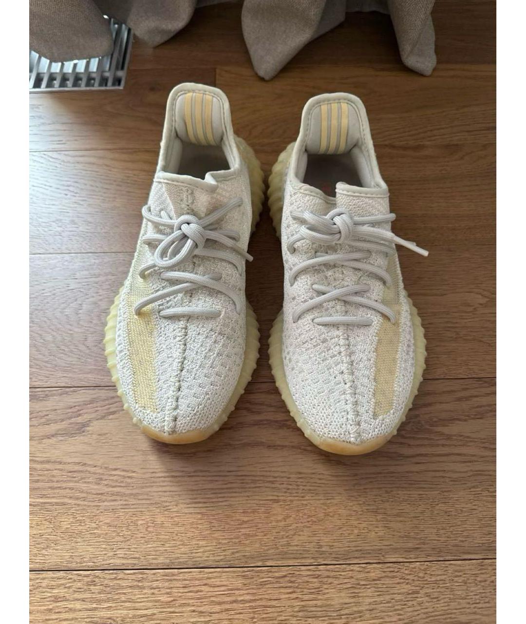 ADIDAS YEEZY Бежевые текстильные кроссовки, фото 2