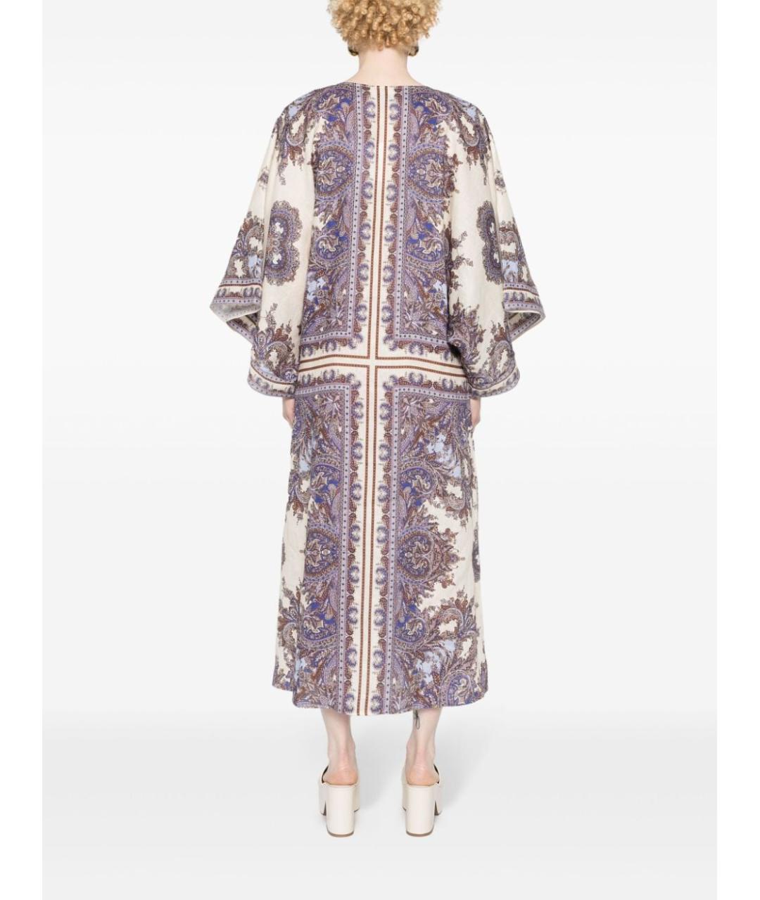ZIMMERMANN Фиолетовое льняное повседневное платье, фото 3