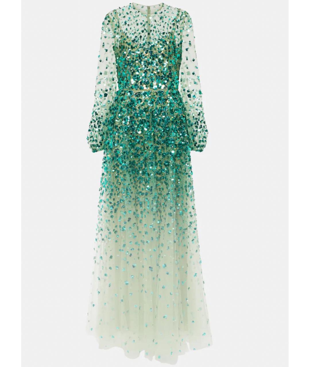 VALENTINO Зеленые сетчатое вечернее платье, фото 4