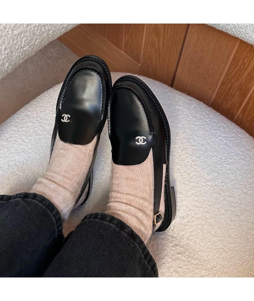 CHANEL Черные кожаные сабо, фото 6
