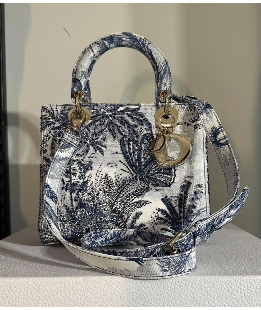CHRISTIAN DIOR Синяя тканевая сумка с короткими ручками, фото 8