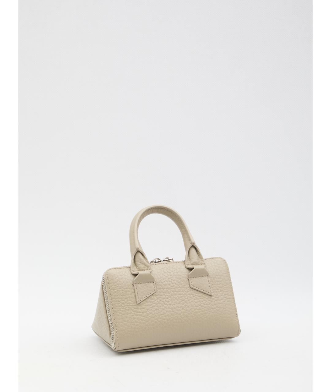 THE ATTICO Бежевая кожаная сумка с короткими ручками, фото 2