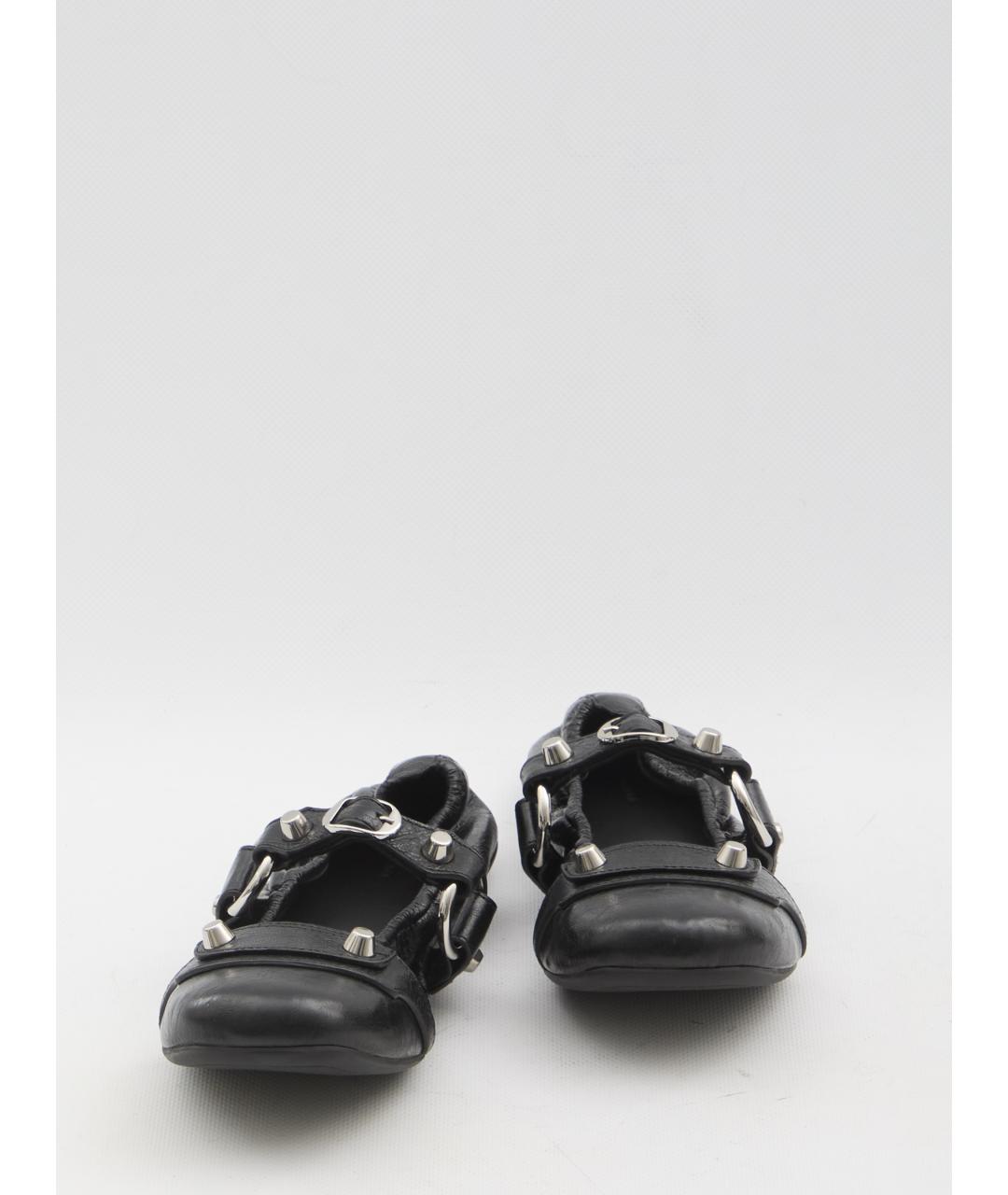 BALENCIAGA Черные кожаные балетки, фото 5
