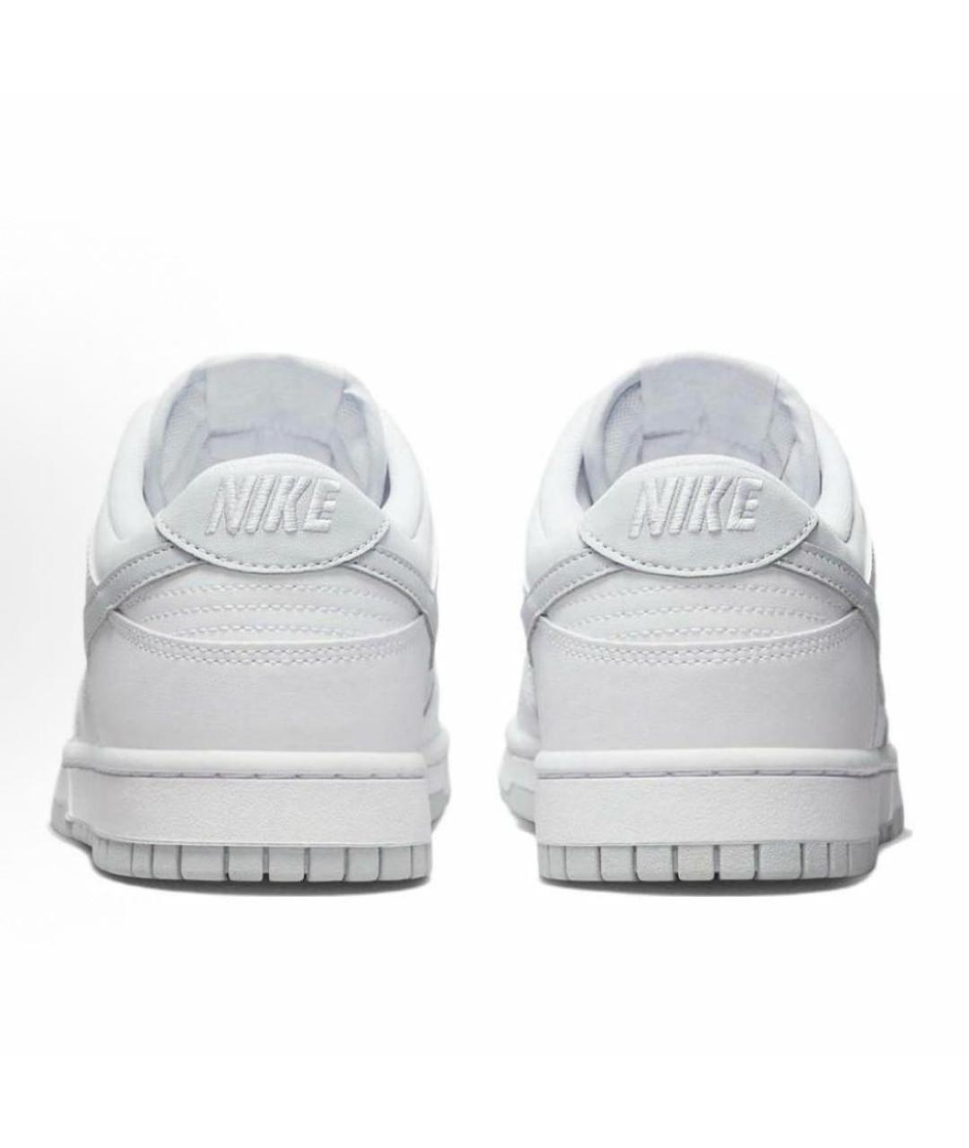 NIKE Серебряные кожаные низкие кроссовки / кеды, фото 4