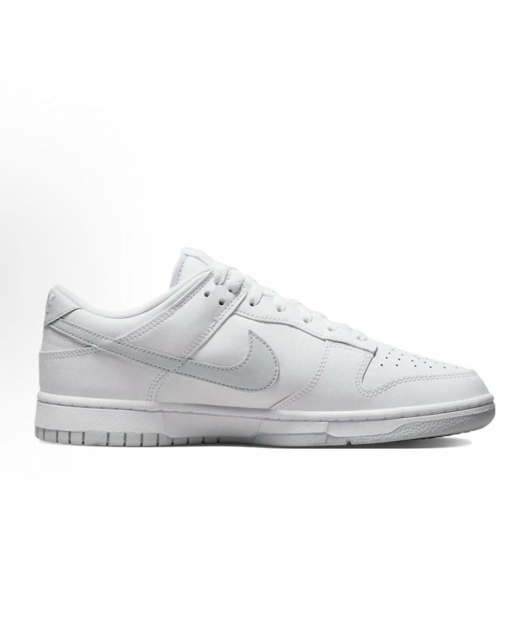 NIKE Серебряные кожаные низкие кроссовки / кеды, фото 1