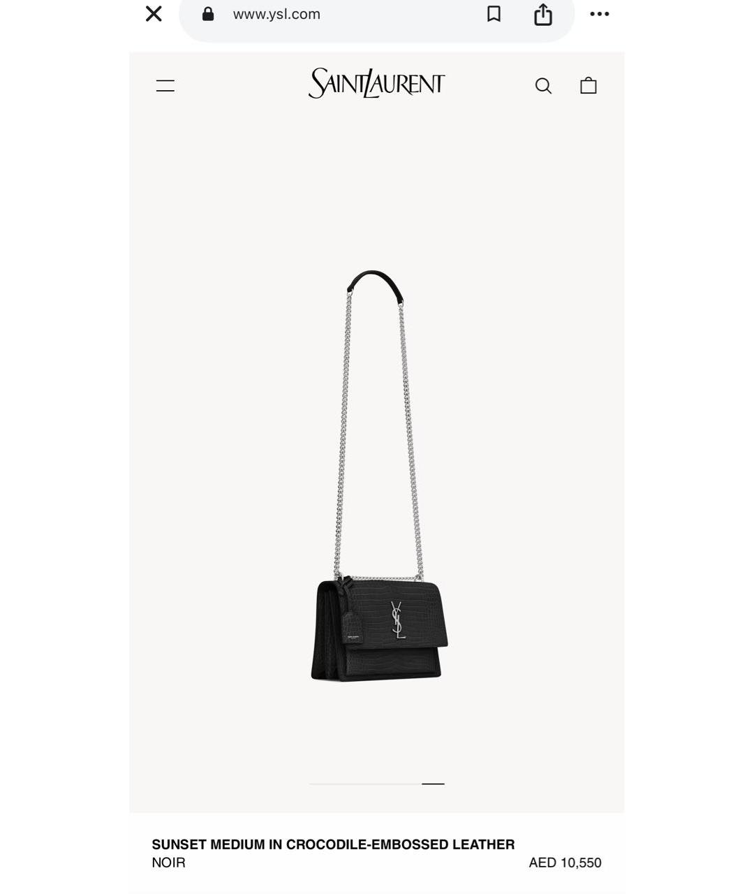 SAINT LAURENT Черная кожаная сумка через плечо, фото 2