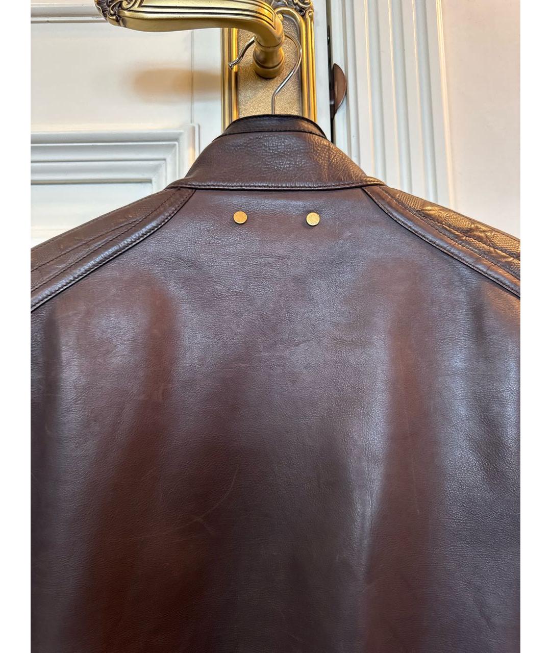 LOUIS VUITTON Коричневая кожаная куртка, фото 7