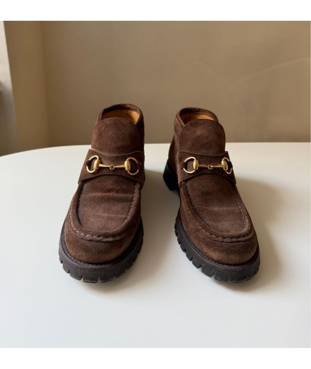GUCCI Коричневые замшевые лоферы, фото 3