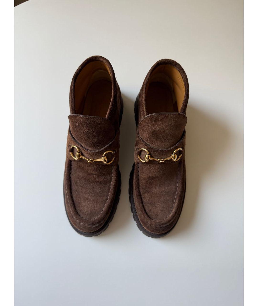 GUCCI Коричневые замшевые лоферы, фото 2