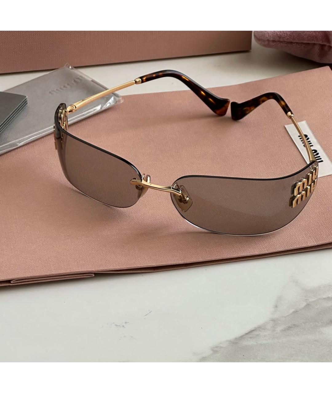 MIU MIU Серые металлические солнцезащитные очки, фото 2