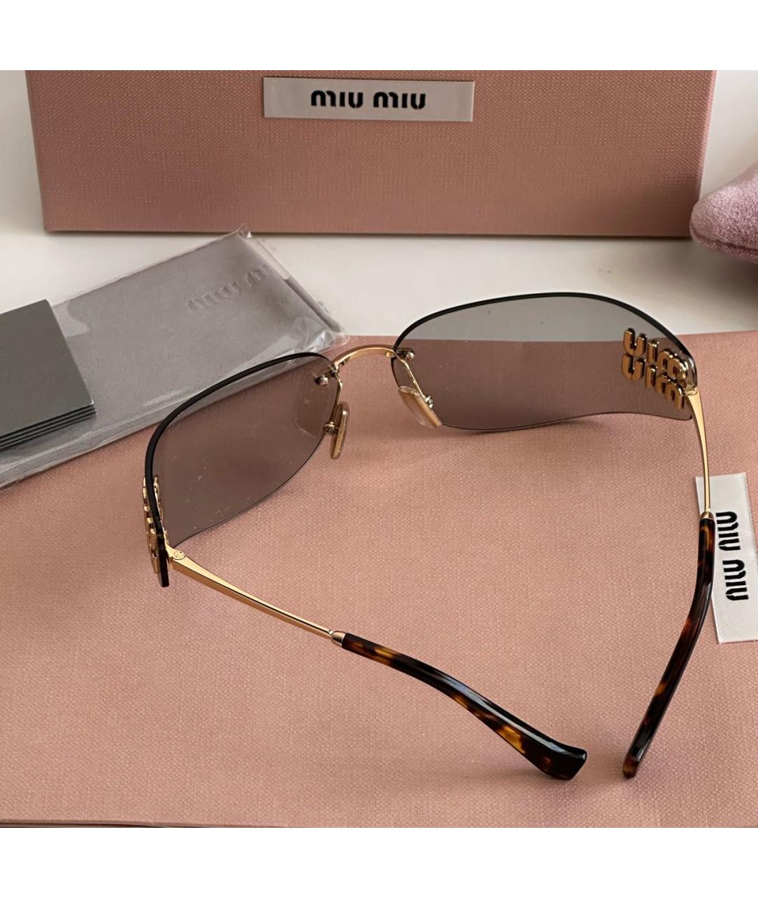 MIU MIU Серые металлические солнцезащитные очки, фото 4