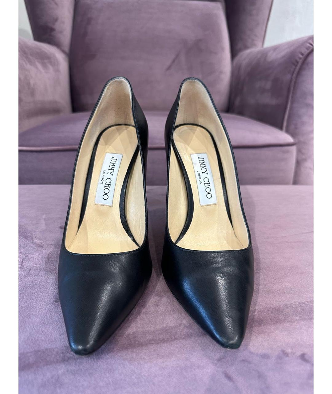 JIMMY CHOO Черные кожаные туфли, фото 2