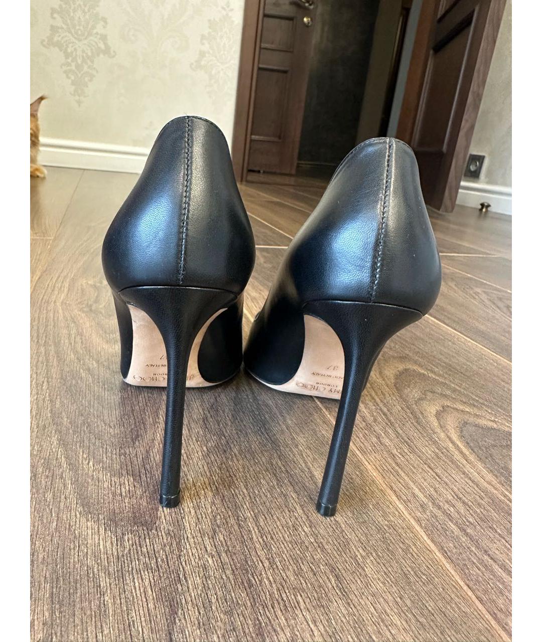 JIMMY CHOO Черные кожаные туфли, фото 4