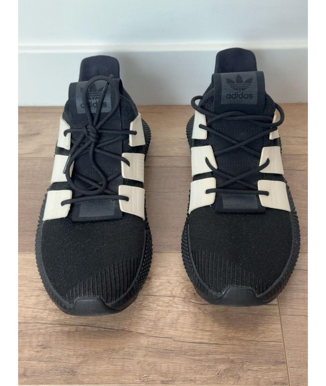 ADIDAS Черные кожаные низкие кроссовки / кеды, фото 2