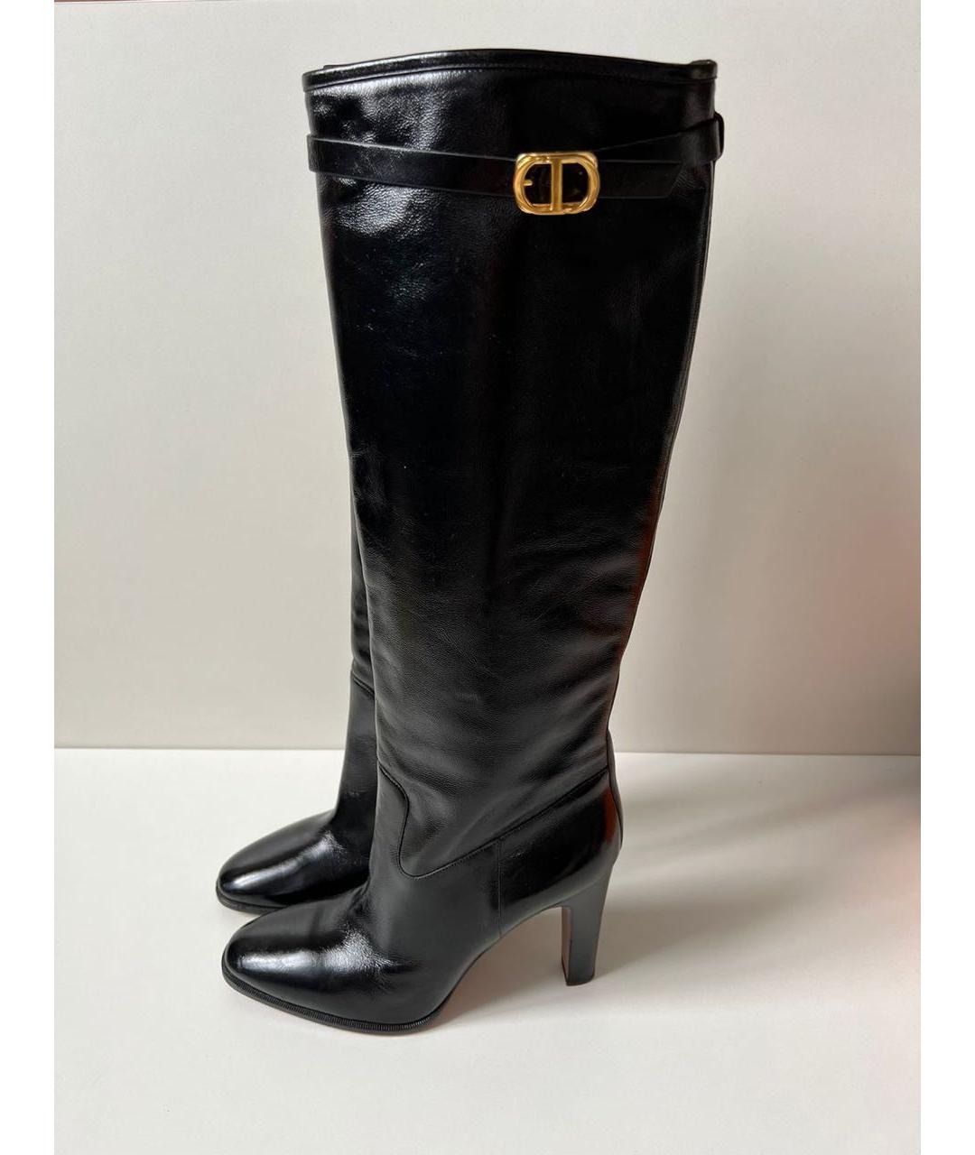 CHRISTIAN DIOR Черные сапоги из лакированной кожи, фото 4