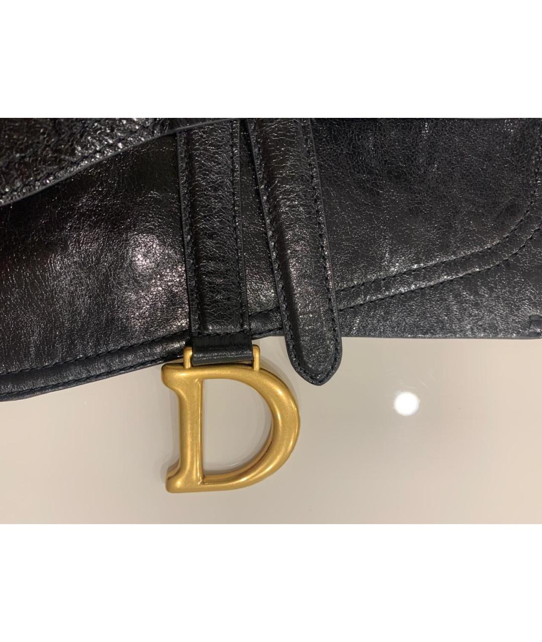 CHRISTIAN DIOR Черный кожаный ремень, фото 3
