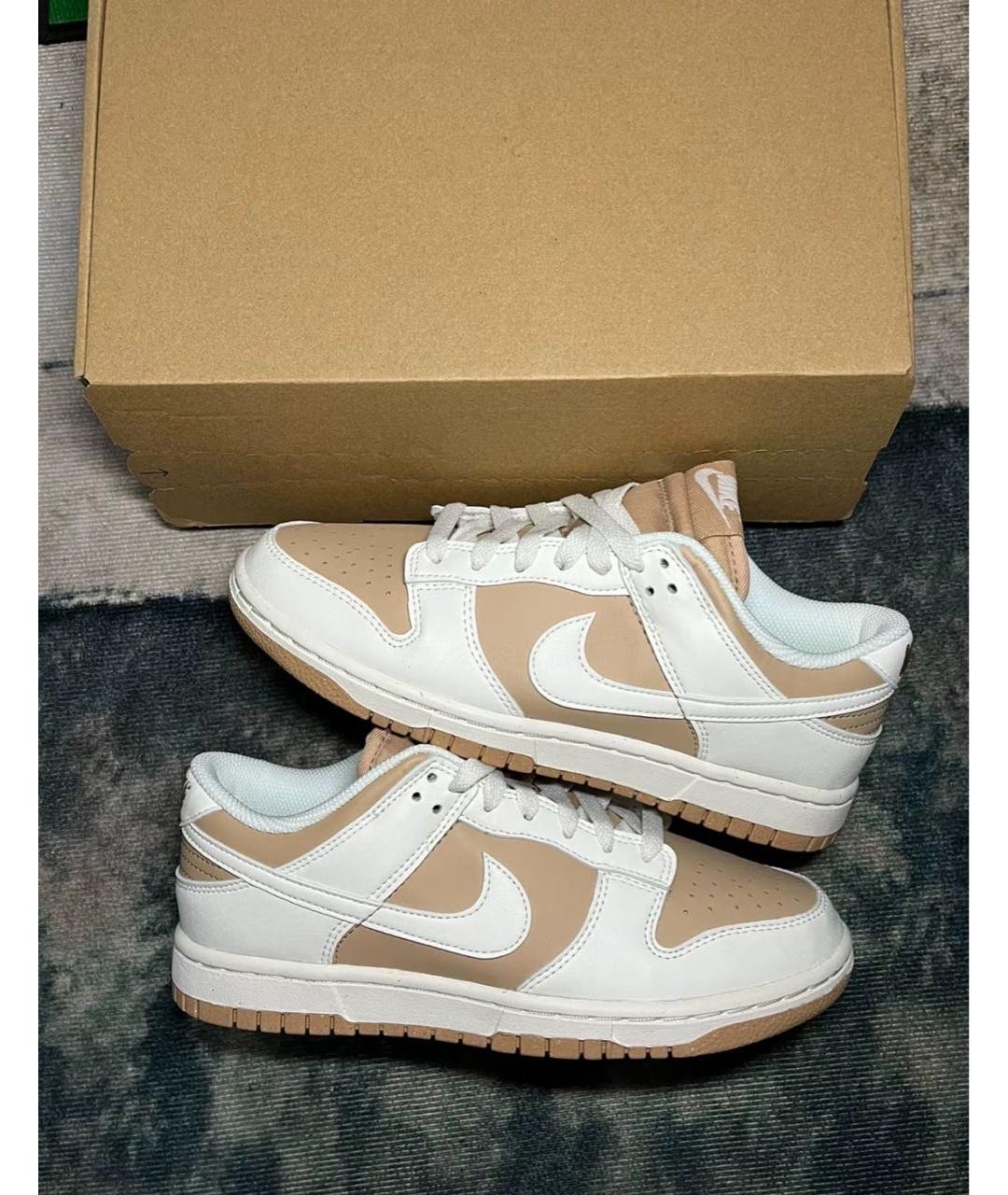 NIKE Бежевые кроссовки из искусственной кожи, фото 5