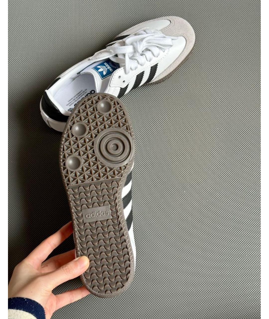 ADIDAS Белые кожаные низкие кроссовки / кеды, фото 8
