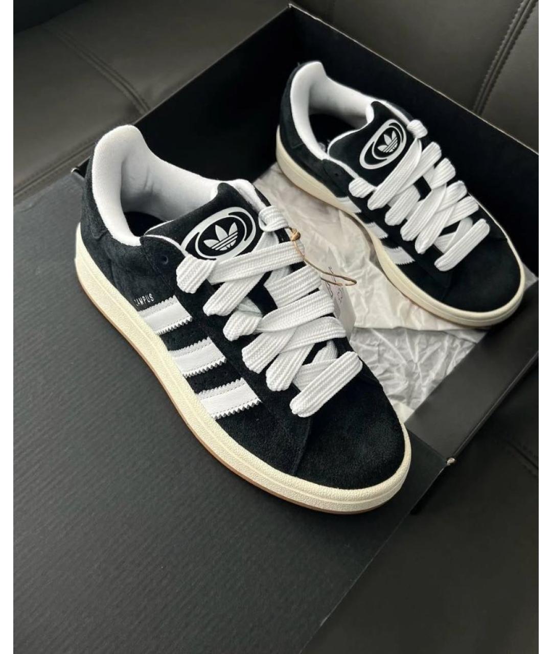 ADIDAS Черные замшевые низкие кроссовки / кеды, фото 5