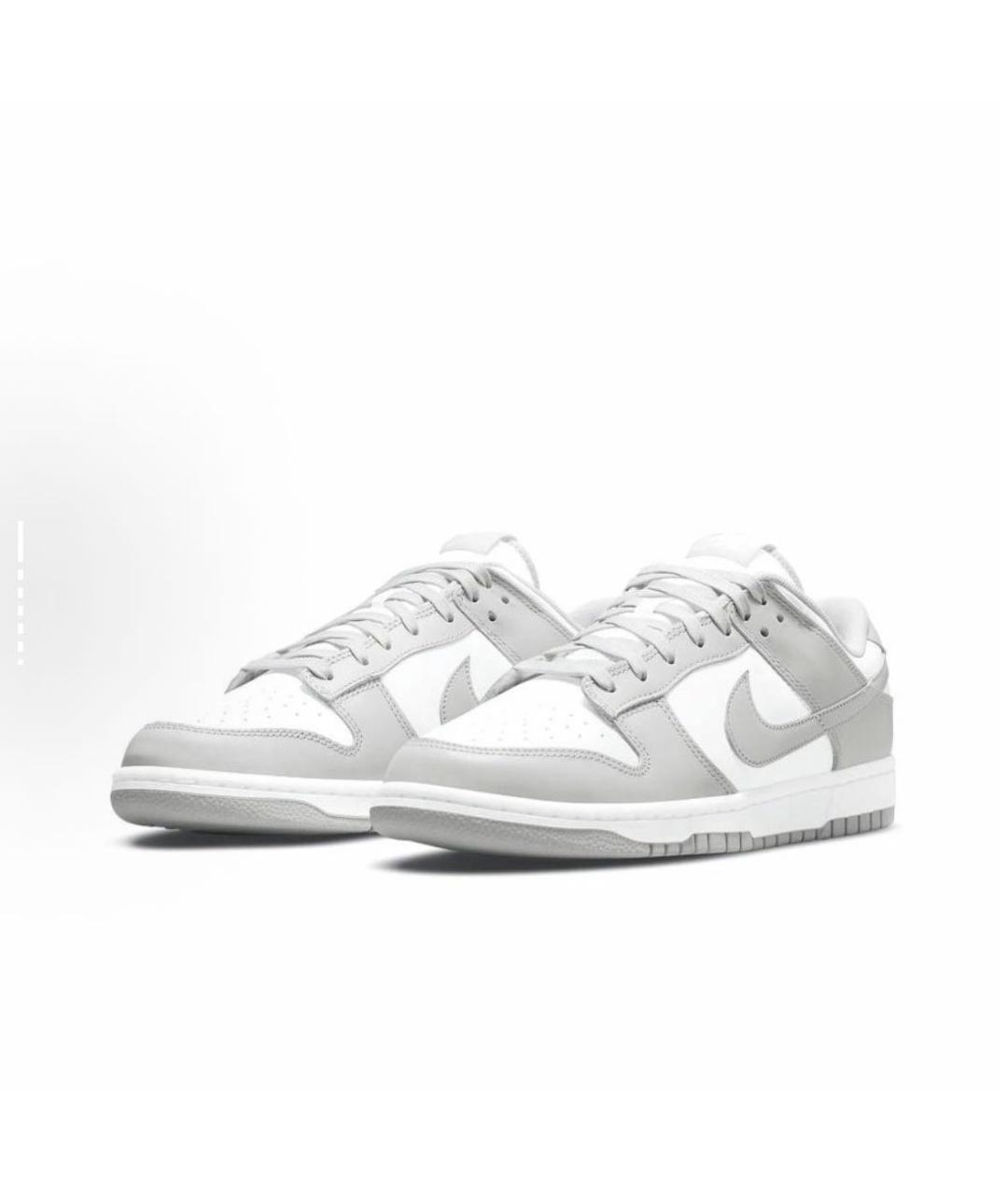 NIKE Серые низкие кроссовки / кеды из искусственной кожи, фото 2