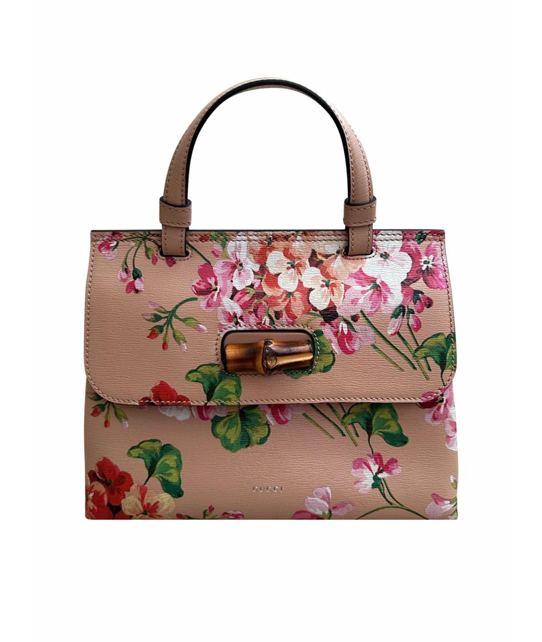 GUCCI Розовая кожаная сумка с короткими ручками, фото 1