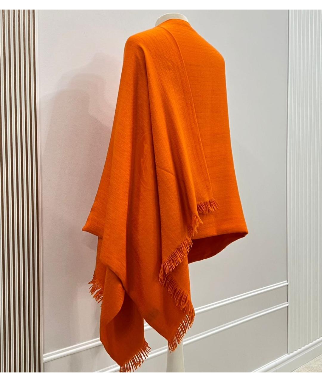 HERMES Оранжевый шарф, фото 7