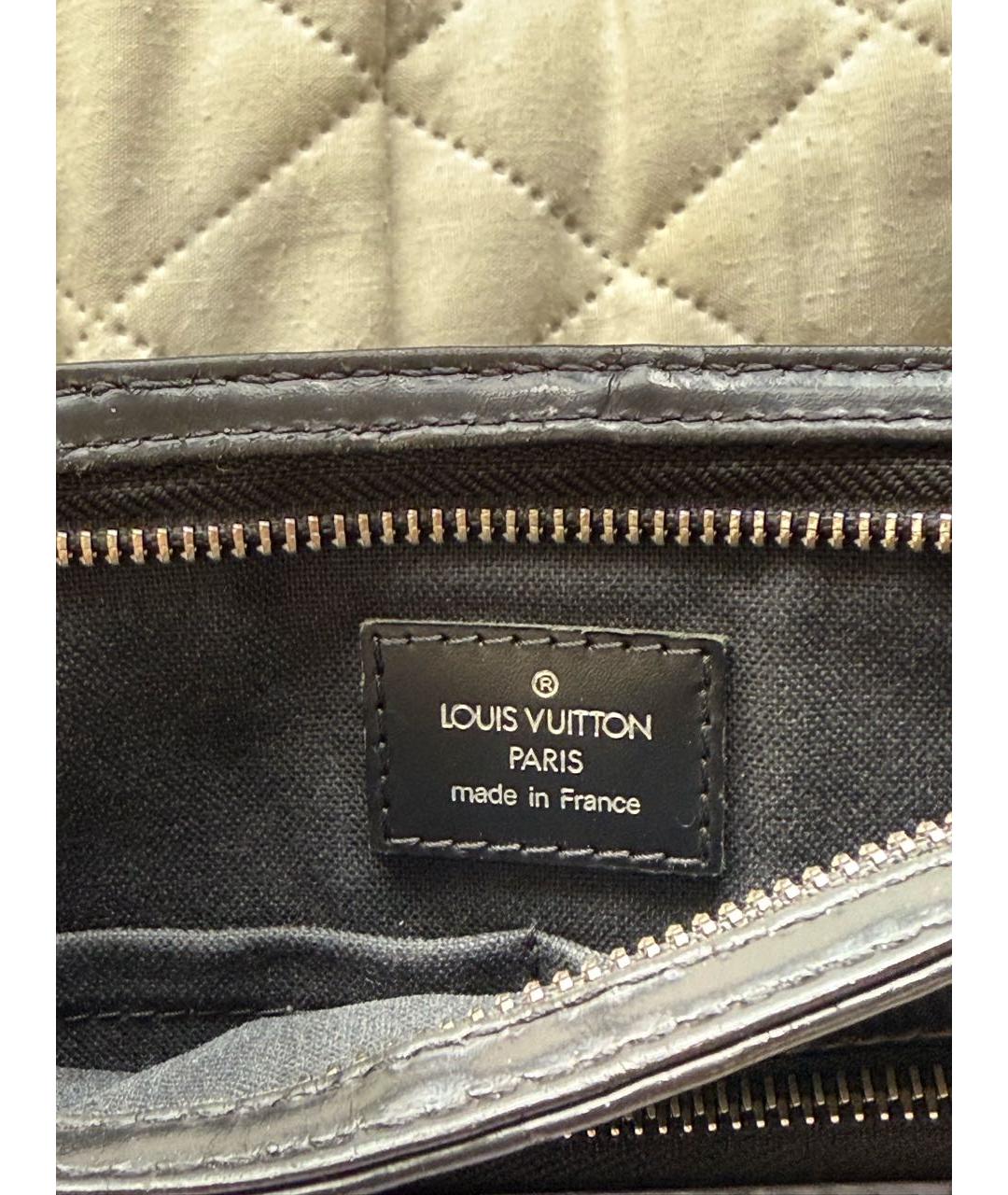 LOUIS VUITTON Антрацитовая кожаная сумка на плечо, фото 4