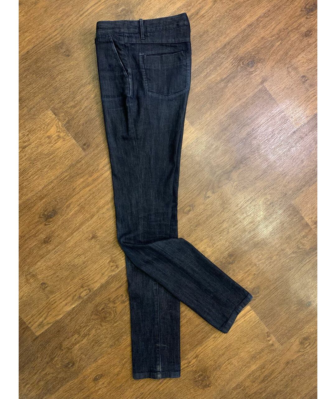 JIL SANDER Темно-синие хлопко-эластановые джинсы слим, фото 2