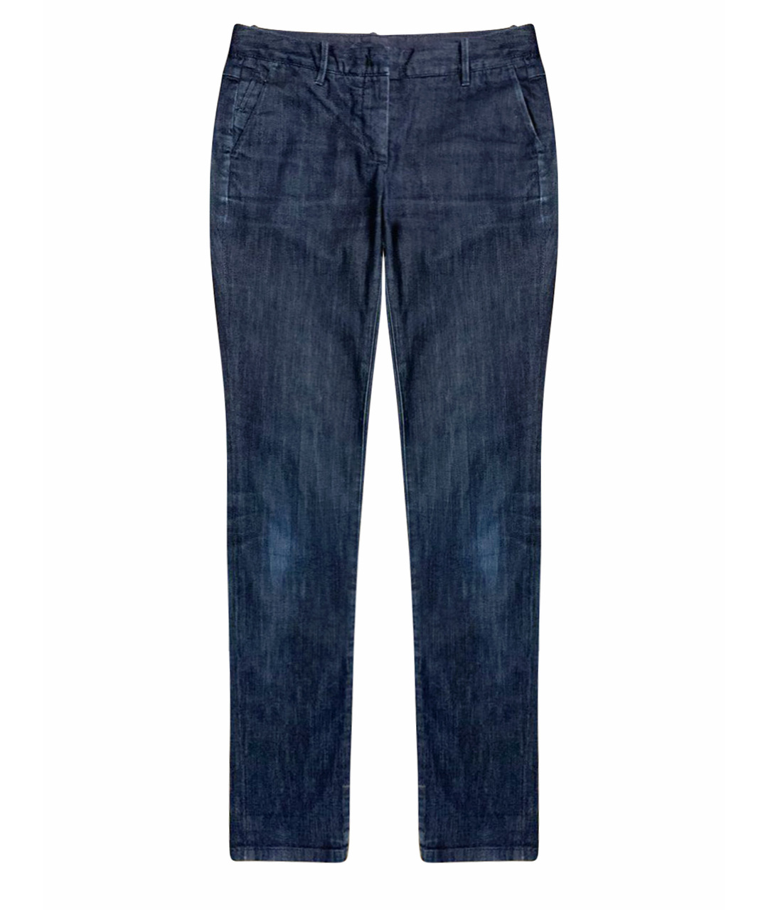 JIL SANDER Темно-синие хлопко-эластановые джинсы слим, фото 1