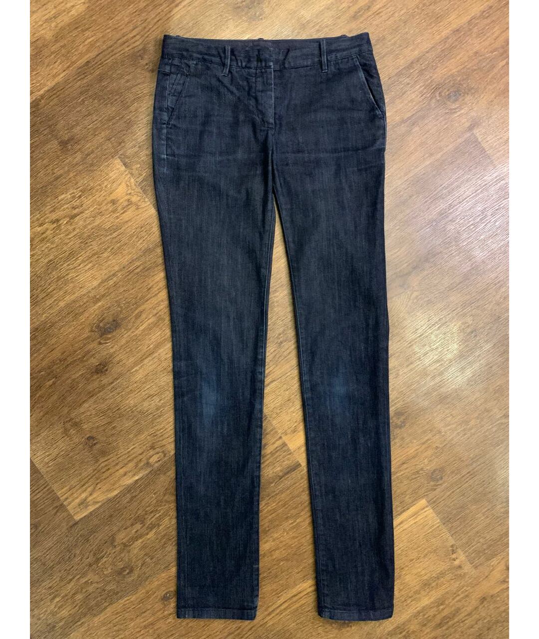 JIL SANDER Темно-синие хлопко-эластановые джинсы слим, фото 5