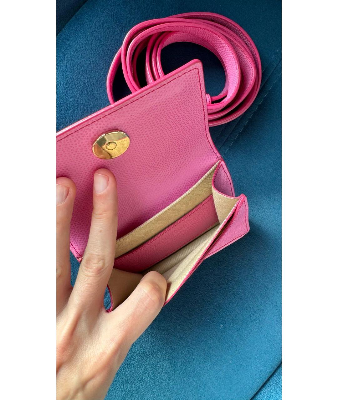 JACQUEMUS Розовая кожаная поясная сумка, фото 2