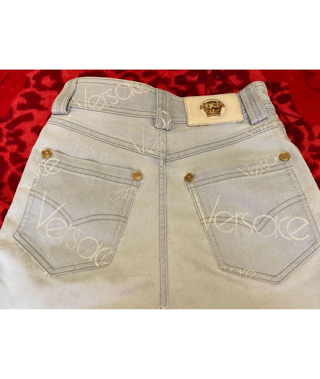 VERSACE Белые джинсы слим, фото 4