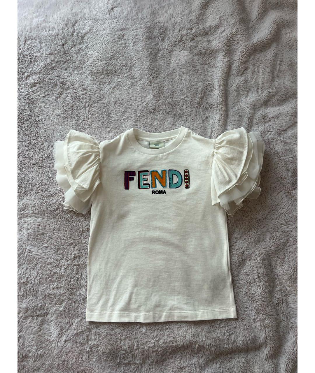 FENDI Белый хлопковый детская футболка / топ, фото 6