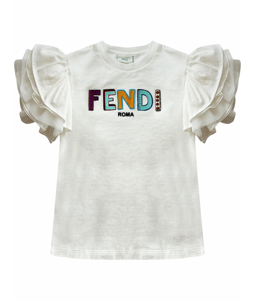 FENDI Белый хлопковый детская футболка / топ, фото 1
