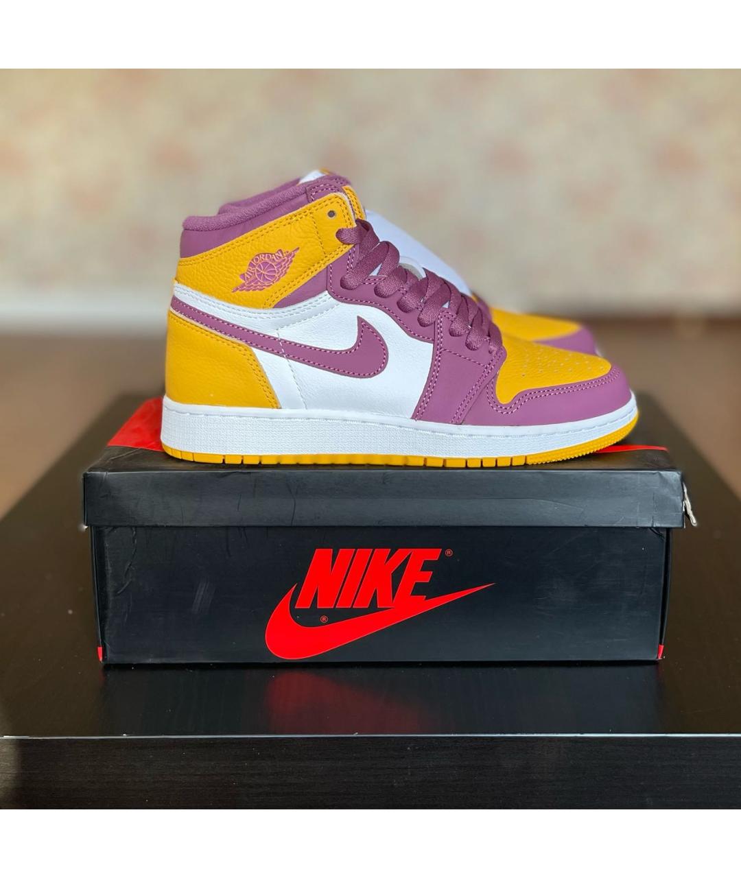 JORDAN Фиолетовые кожаные кроссовки, фото 5