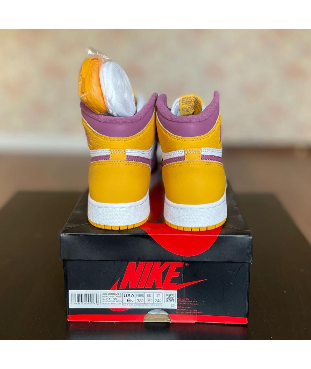 JORDAN Фиолетовые кожаные кроссовки, фото 4