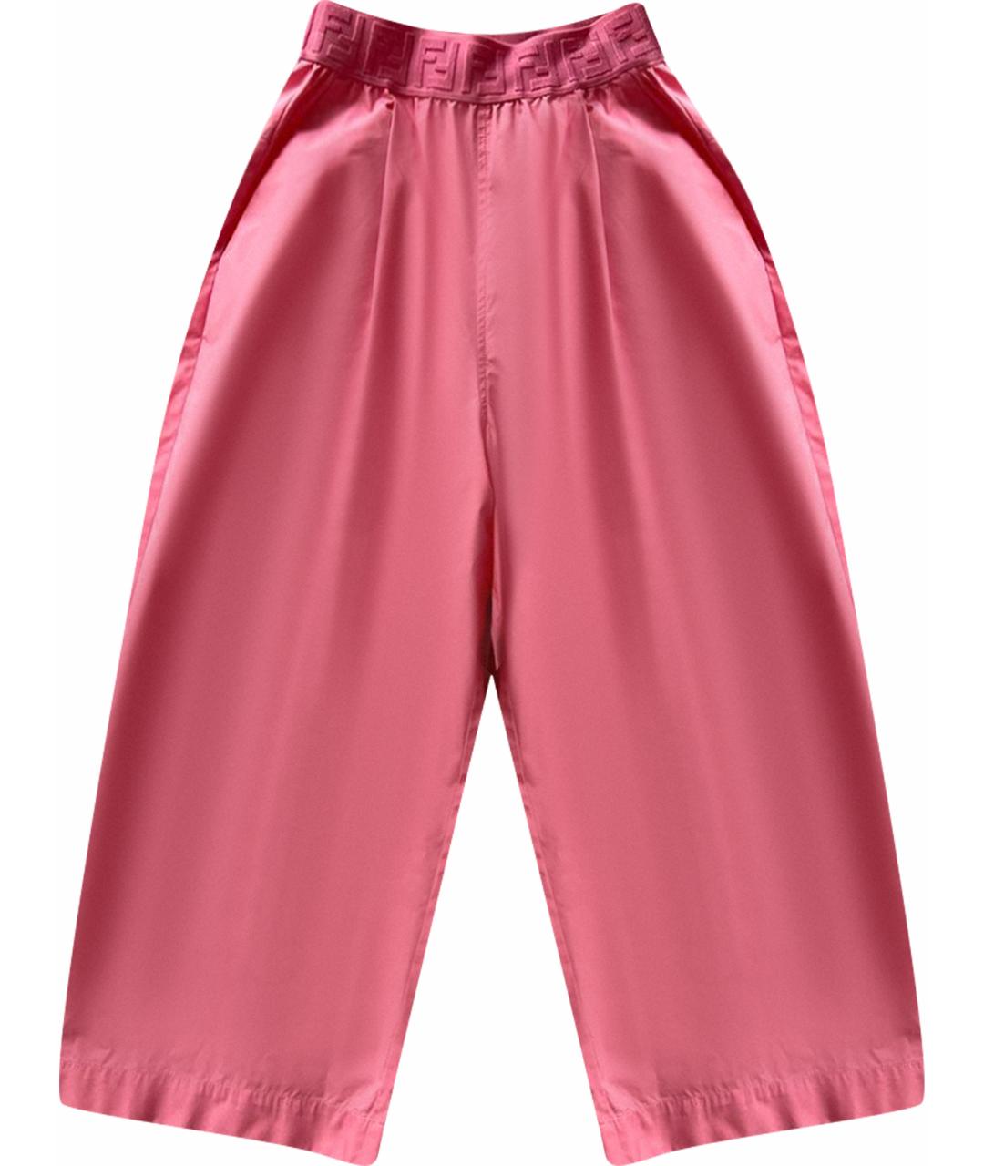 FENDI Розовые хлопковые брюки и шорты, фото 1