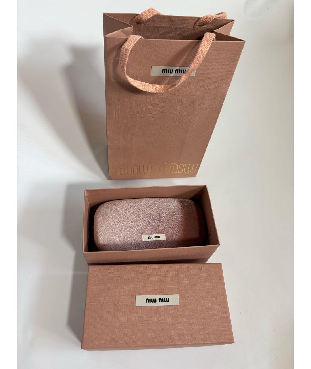 MIU MIU Коричневые пластиковые солнцезащитные очки, фото 4